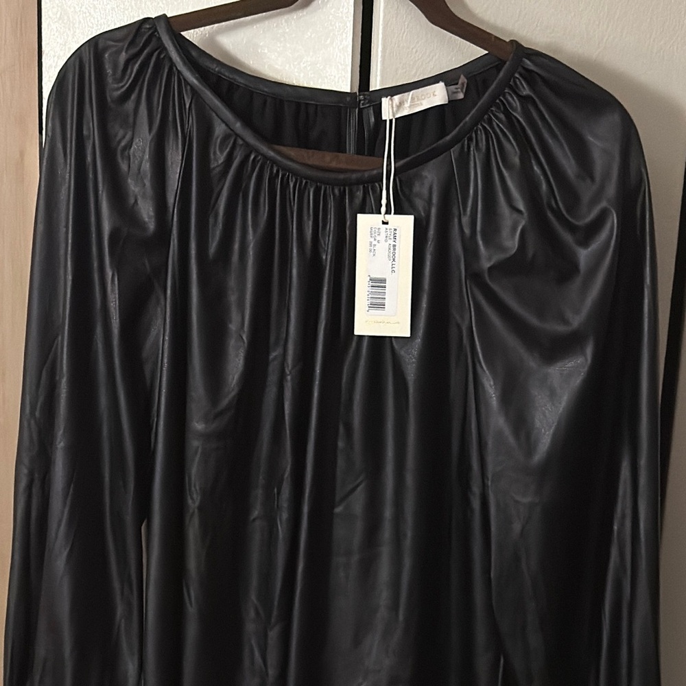 Ramy Brook Black Gathered Top